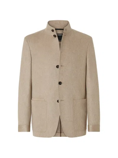 Zegna Light-taupe Multimélange Oasi Cashmere Il Conte Jacket In Neutral