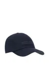 Zegna Lined Metal Logo Hat With Embroidered Brand Mark In Blue
