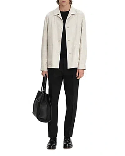 Zegna Linen & Silk Blend Chore Jacket In Off White