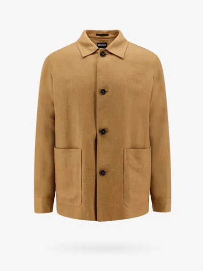 ZEGNA LINEN AND WOOL BLEND JACKET