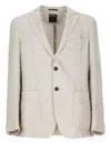 Zegna Chalk Stripe Linen And Silk Jacket