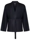 Zegna Linen Belted Pyjama Top In Blue