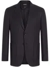 Zegna Trofeo Single-breasted Cashmere Jacket In Blue