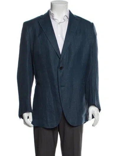 Pre-owned Zegna Linen Blazer In Blue