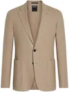 Zegna Light Beige And Beige Crossover Wool Blend Shirt Jacket In Neutral
