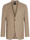 Zegna Oasi Lino Slim Fit Linen Jacket In Brown