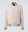 Zegna Linen Bomber Jacket In Neutral