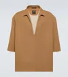 Zegna Linen Bowling Shirt In Beige