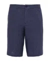 Zegna Linen Chino Shorts In Blue