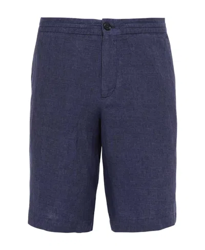 Zegna Linen Chino Shorts In Blue