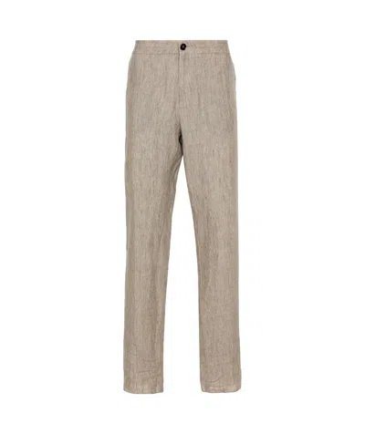Zegna Linen Chino Trousers In Nude