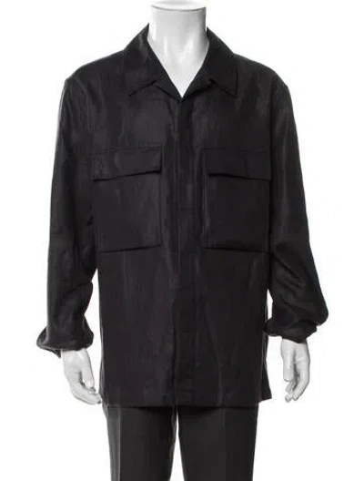 Pre-owned Zegna Linen Jacket In Black