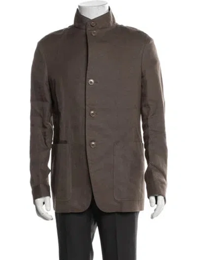 Pre-owned Zegna Linen Jacket In Brown