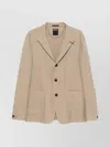Zegna Linen Jacket With Rear Vent In Neutral