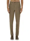 Zegna Stretch Gabardine Denim Jean In Beige