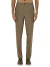 Zegna Stretch Gabardine Denim Jean In Beige