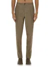 Zegna Stretch Gabardine Denim Jean In Beige