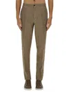 Zegna Stretch Gabardine Denim Jean In Beige