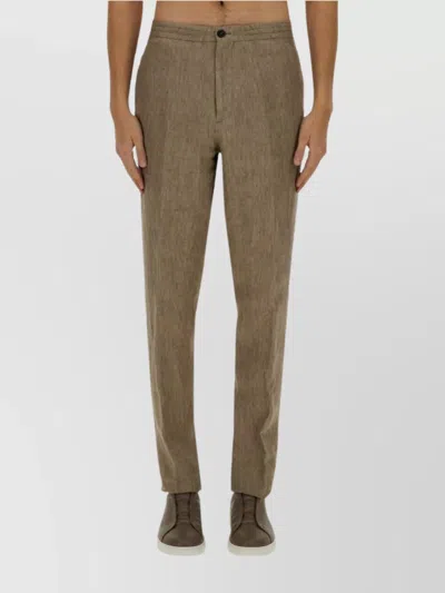 ZEGNA LINEN JOGGER PANTS POCKETS
