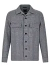 Zegna Crossover Overshirt Jacket Chest Pockets In Gray