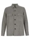Zegna Crossover Overshirt Jacket Chest Pockets In Gray