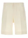 Zegna Linen Oasis Bermuda Shorts In White