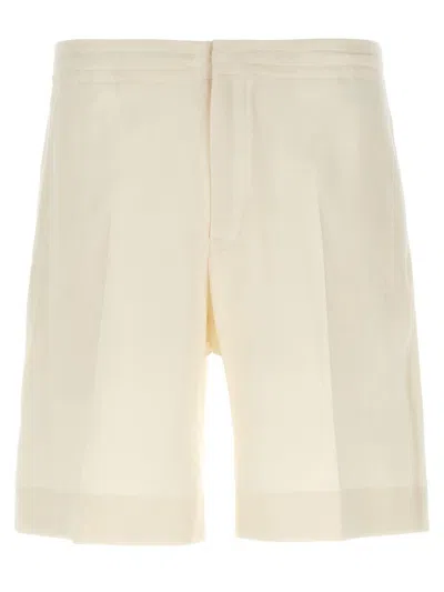 Zegna Linen Oasis Bermuda Shorts In White