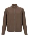 Zegna Linen Oasis Blouson Long Sleeves In Brown