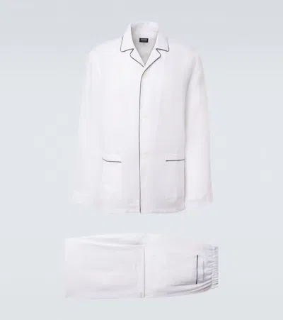 Zegna Linen Pajamas In Multi