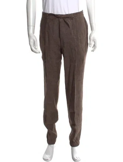 Pre-owned Zegna Linen Pants In Brown