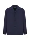 Zegna Patch-pocket Buttoned Shirt Jacket In Blue