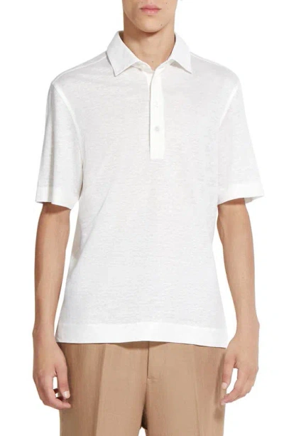 Zegna Pure Linen Polo In White