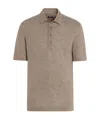 Zegna Short Sleeve Linen T-shirt In Neutral