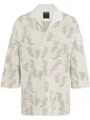 Zegna Oversize Linen Polo Shirt Embroidery In Neutrals