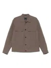 Zegna Linen Shirt With Buttoned Cuffs And Collar In Brown