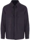 Zegna Oasi Lino Overshirt In Blue