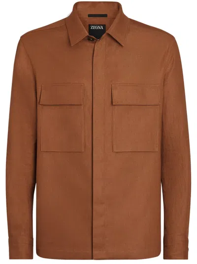ZEGNA LINEN SHIRT JACKET