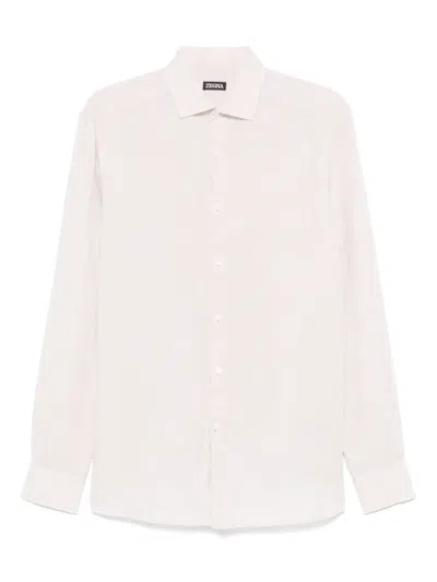 Zegna Linen Shirt In Neutrals