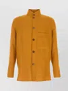 Zegna Camicia In Lino Arancione  Uomo In Yellow