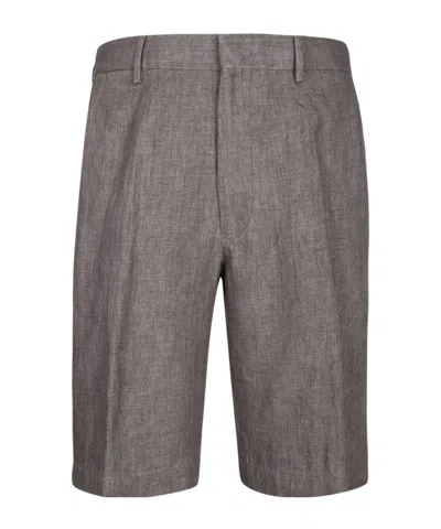 Zegna Brown Linen Bermuda Shorts