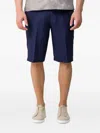 Zegna Linen Shorts In Blue