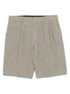 Zegna Linen Shorts In Brown