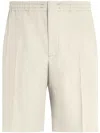 Zegna Oasi Lino Linen Shorts In White