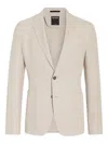 Zegna Linen Single-breasted Blazer In Brown