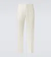 Zegna Elasticized Waist Regular Fit Linen Pants In White