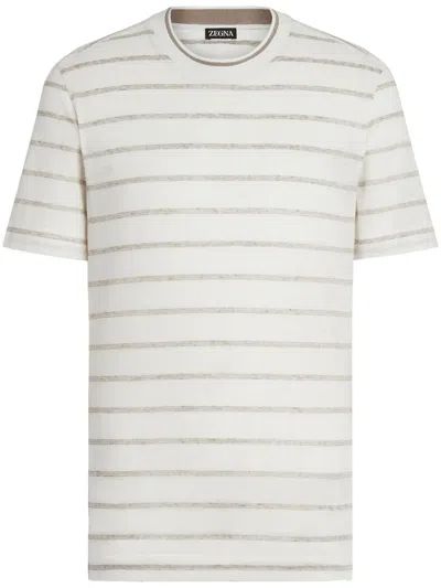 Zegna Linen T-shirt In White