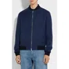 Zegna Jacket With Zip Navy Blue In Navy Solid