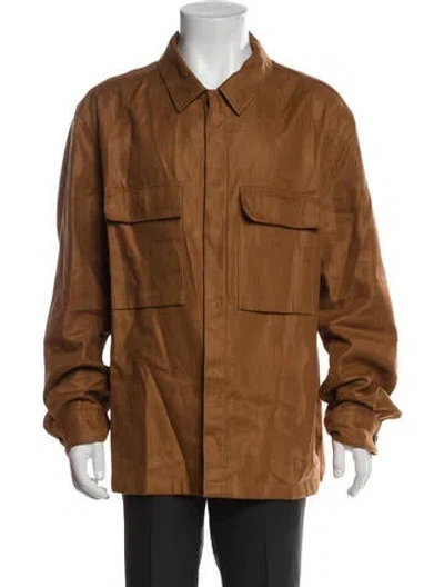 Pre-owned Zegna Linen Utility Jacket In Brown