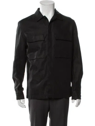 Pre-owned Zegna Linen Utility Jacket In Gray