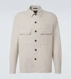 Zegna Linen, Wool, And Silk-blend Overshirt In Dark Taupe